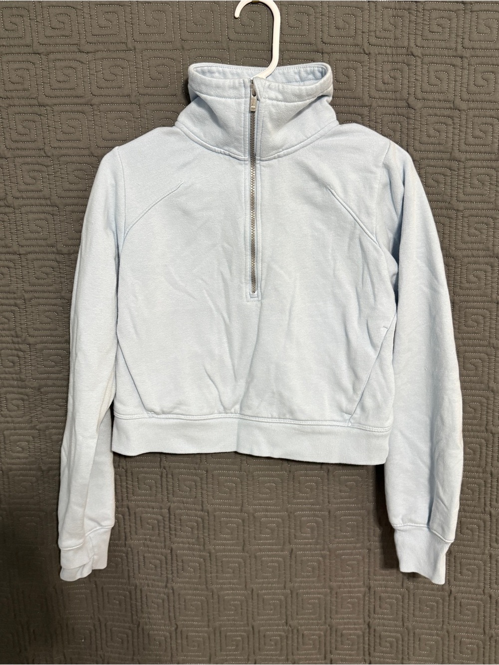 All In Motion Light Blue Cropped Fleece Half Zip Pullover Sweatshirt XS